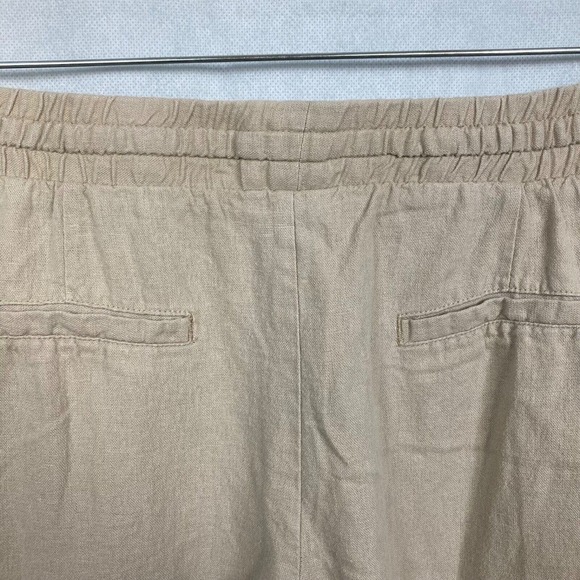 Love Tree Pants Womens Sz M Tan Khaki Linen Drawstring Cinched Jogger - Picture 4 of 11